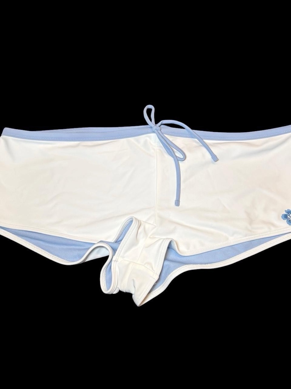 Hollister White Boyshorts with Light Blue Trim